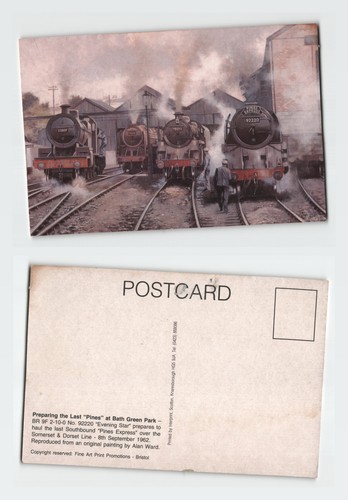 Vintage postcard bath green - postcard,