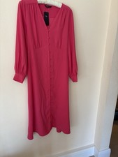 Lipstick Pink Marks And Spencer Dress Size 18 New With Tags