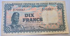 Belgian congo francs - 10, 1957
