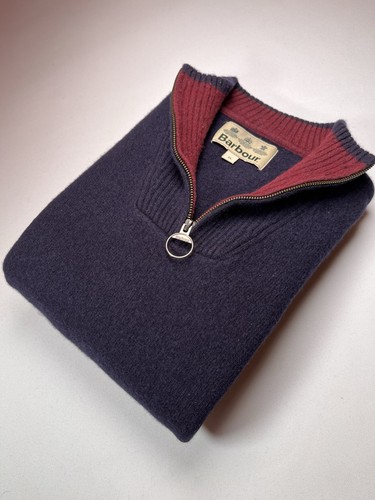 Barbour navy quarter zip - navy,