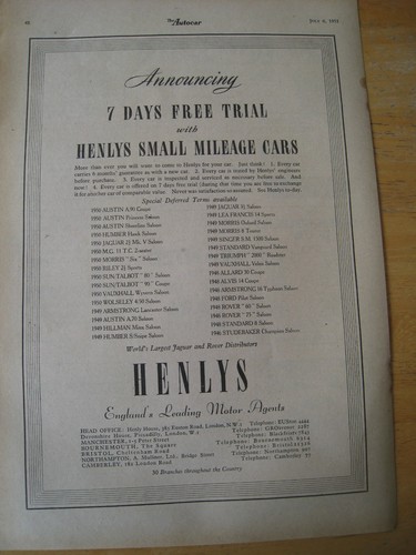 Henlys small mileage cars - mileage, 7