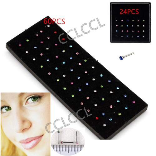 Steel nose studs mix - steel, colour
