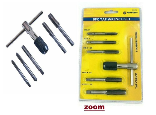 6pc tap set chuck - heavy, duty