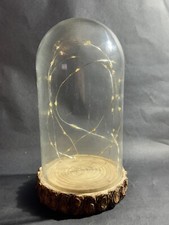 ALDI STORES GLASS DOMED LIGHT / WOOD LOG EFFECT LAMP
