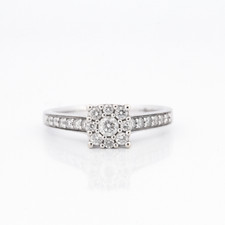 Beaverbrooks 9ct White Gold Diamond Cluster Engagement Ring