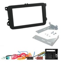 Black Double Din Car Stereo Fascia Fitting Kit For VW Transporter T5 T5.1 09-15