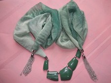 Scarf / Necklace -   Green - fabulous look