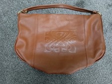 Biba Leather large brown tan tote boho handbag 