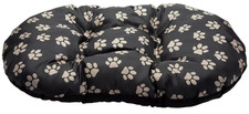 Oval Dog Bed Large Paw Print Fleece Cushion Non-Slip Base Habitat - NEW