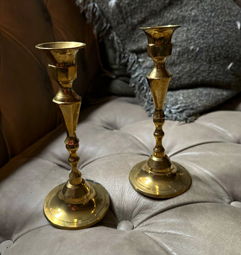 Pair victorian brass - victorian,