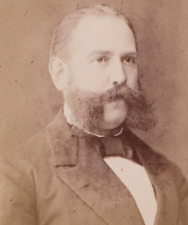 Victorian CDV Photo Man Handlebar Moustache Fashion Schmuckler Berlin Germany
