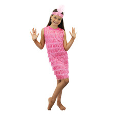 GIRLS PINK FLAPPER DRESS AND