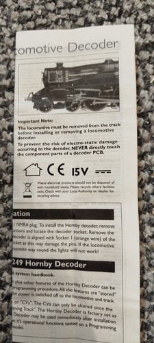 Hornby r8249 dcc decoder - hornby,
