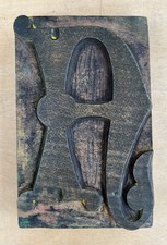 Rare Hand-cut Wooden Letterpress Type Decorative Poster Letter A 126mm #20