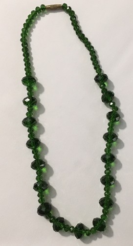 Vintage emerald green faceted - vintage,