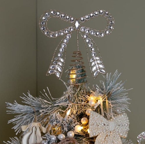 New bow christmas tree topper - christmas,