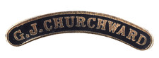 Vintage Old 'GJ Churchward' Railway Train Locomotive Sign Enamel Badge