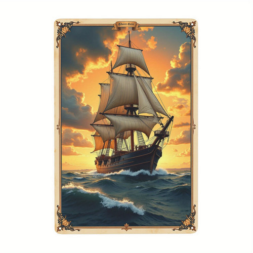 Sail ship boat metal sign - sail,