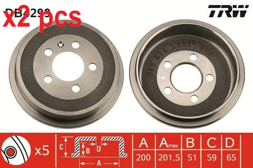 Pcs brake drum db4299 - brake,