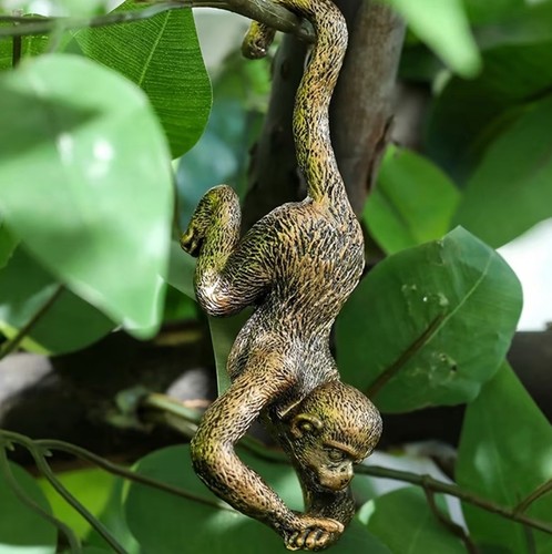 Resin monkey plant - monkey, pot