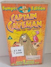 Captain caveman vhs bumper edition hanna barbera cartoon slight mould appearing