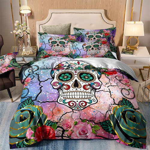 Gothic skull duvet cover set - duvet,