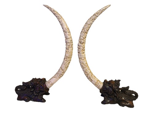 Vintage carved resin foo - carved,