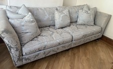 Elegant Silver Damask Sofa &