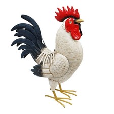 Large Metal White Cockerel