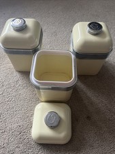 Swan Kitchen Caddy Set Of 3 Retro Tins - VGC