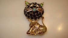 Lovely Cat Gold Tone Big Pin