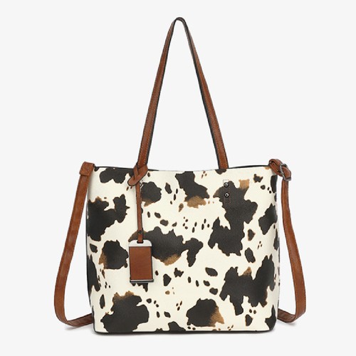 Women cow print tote bag - tote,