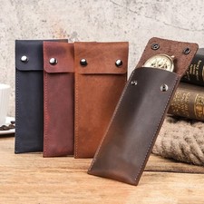 Genuine Leather Watch Case - Compact Travel Storage Organiser UK