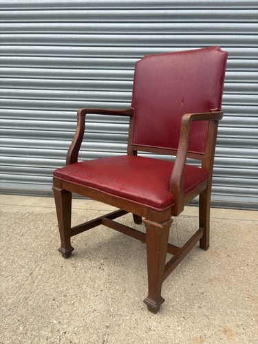 Vintage oak leather carver - oak,