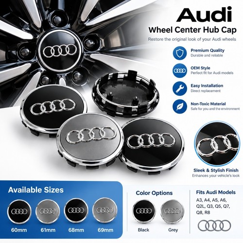 Audi alloy wheel - audi, caps