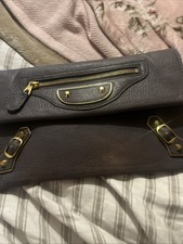 Balenciaga Gray Leather Clutch