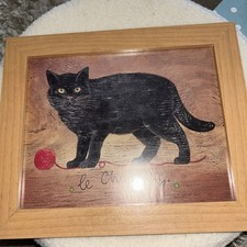 CAT LOVERS BLACK CAT In WOODEN FRAME