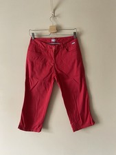 MUSTO Women’s Red Cotton Blend Crop Trousers Size Uk 8 Sailing