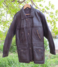 Vintage Men's Echtes Leder Real Leather Jacket Lots of Pockets Large