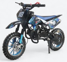 SRC-Moto Mini 49cc Dirt Bike Petrol 50cc Kids off-road Motorbike Scrambler BLUE