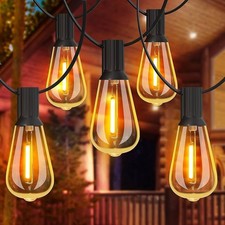 GLUROO 120FT Festoon Lights Outdoor, Garden Patio String Lights Mains Powered