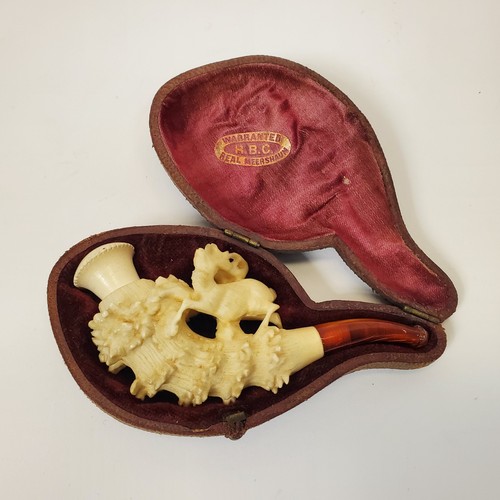 Vtg carved meerschaum pipe - vtg,