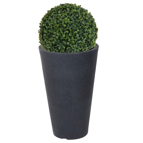Round plant flower pot stone - flower,