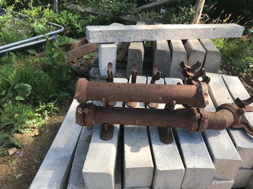Pair antique cast iron pipe - iron,