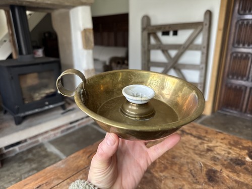 Vintage brass chamberstick - vintage,