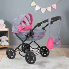 Mamas and Papas Junior Sweet Dreams Dolls Pram Pink & Grey - DAMAGED BOX
