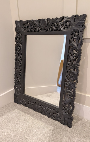 Black ornate carved - black,