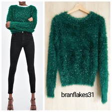 ZARA GREEN TEXTURED FLUFFY