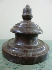 Vintage Stone Marble Inkwell / Ink Pot with Lid Desktop Ornament Calligraphy 