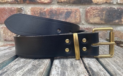 Black buffalo plain leather - buffalo,